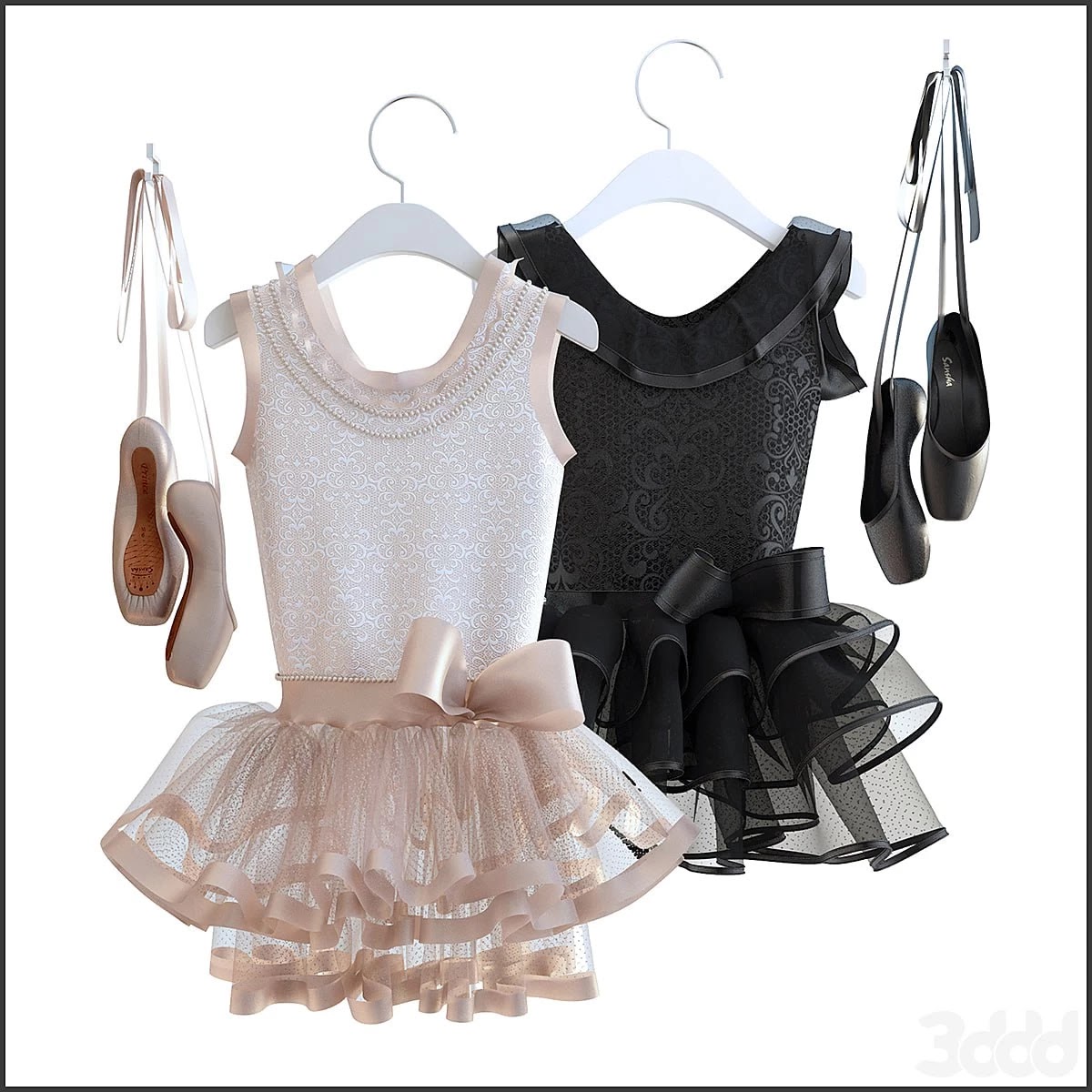 Pointe shoes with dress