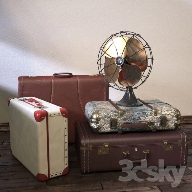 Vintage Fan & Suitcases