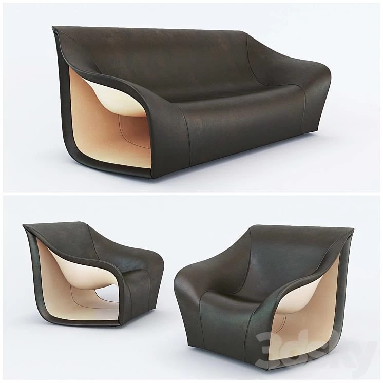Split Sofa and Chair by Alex Hull