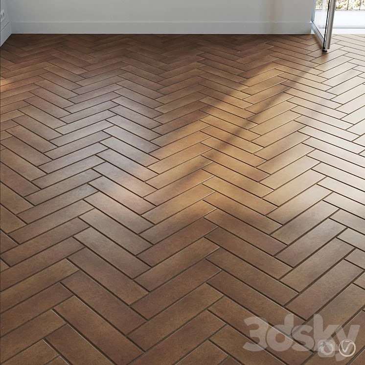 Ceramic tile set 04 - Herringbone Terracotta