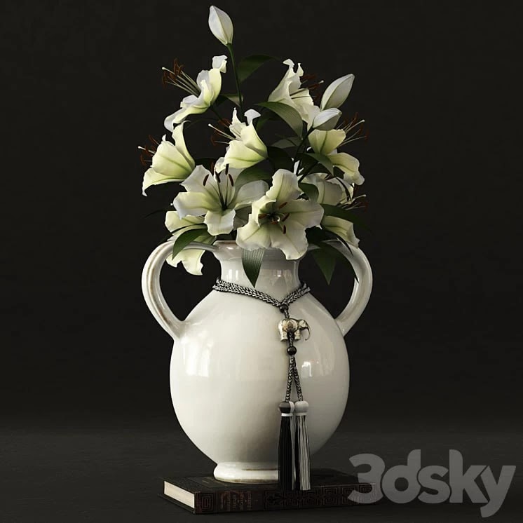Pottery Barn / Braided Black Elephant VaseTassel brushpottery