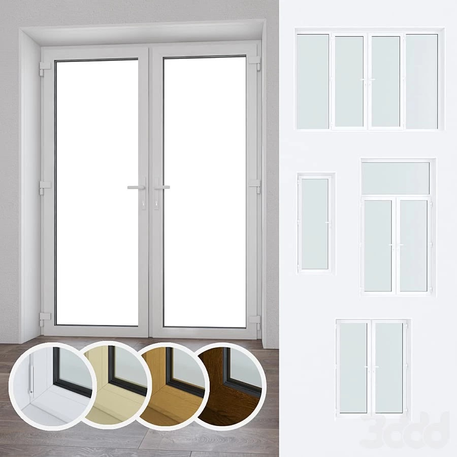 A set of plastic windows and doors 09