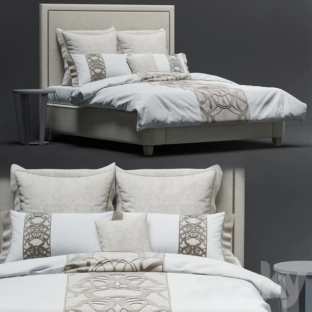 bed RH WALLACE FABRIC BED