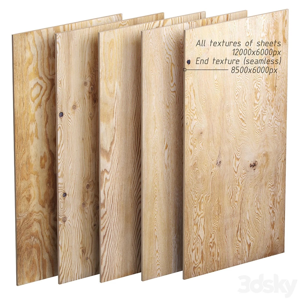 Set of plywood sheets. 5 items -resolution