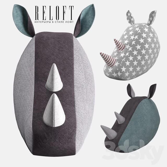Decorative rhino head fabric SOFTHEADS