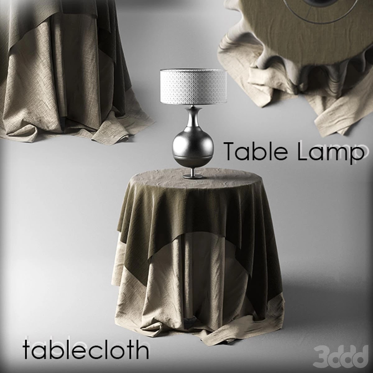 Table lamp with tablecloth