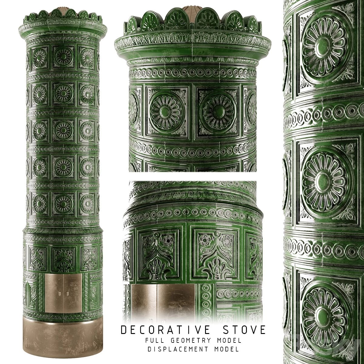 Decorative XIX. century tiled stove