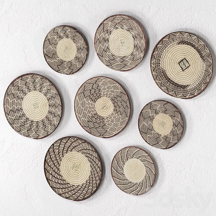 Wicker African wall baskets.
