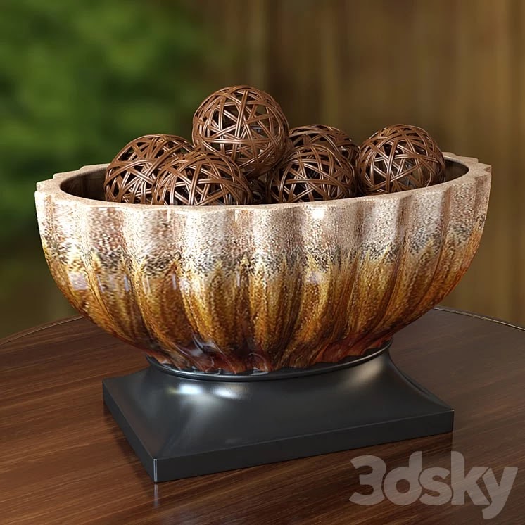ceramic vase with decorative balls