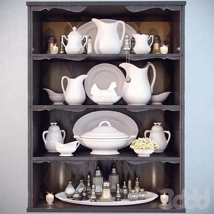 Dishes for shelves; Decor Shelf