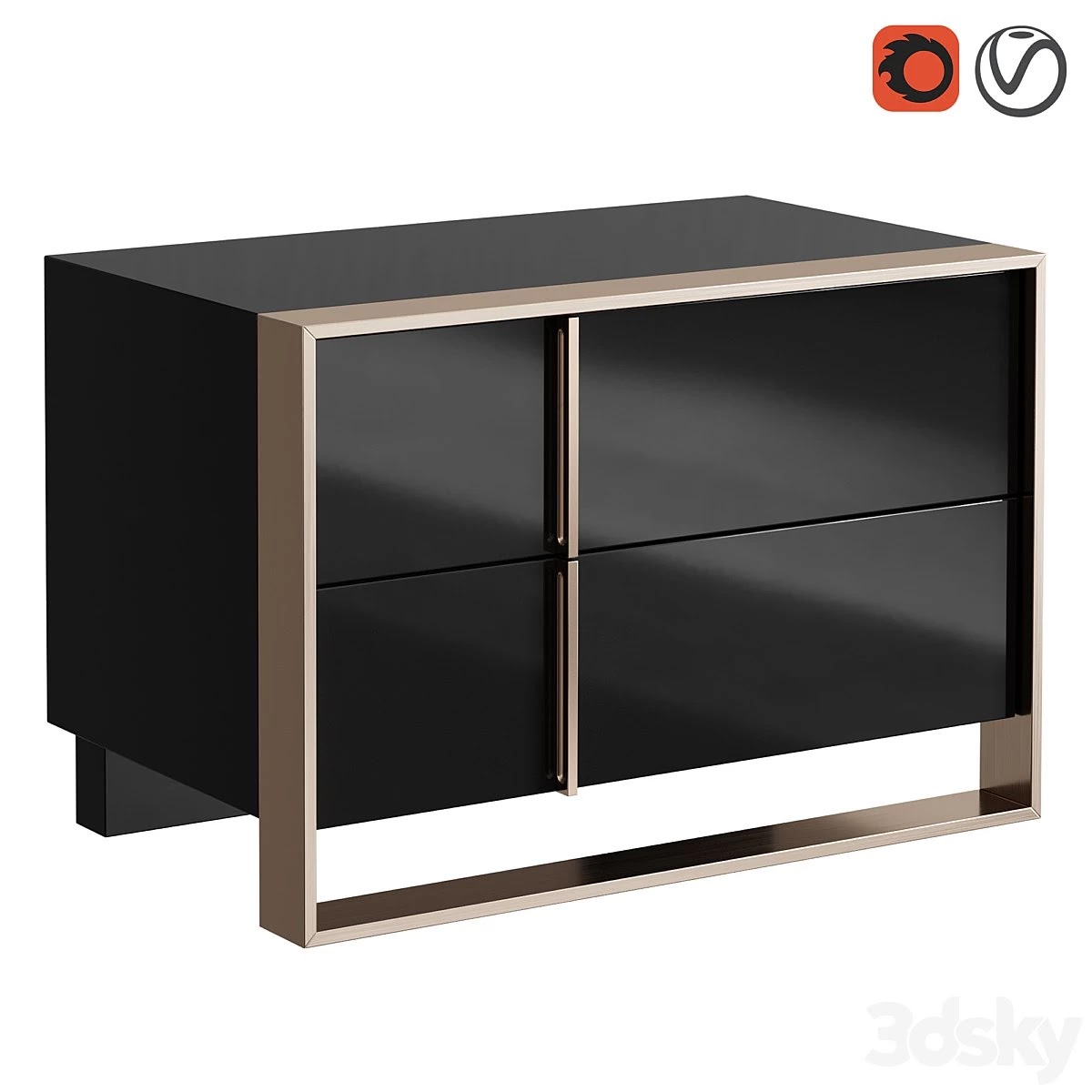 Bedside table VIG Nova Domus Cartier Nightstand Modern