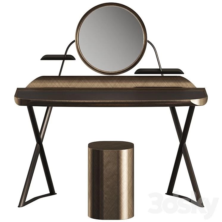 Cattelan Italia Cocoon Trousse Leather Desk and Pancho Stool