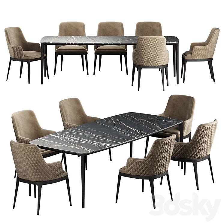 Poliform HENRY Table EDNA Chair