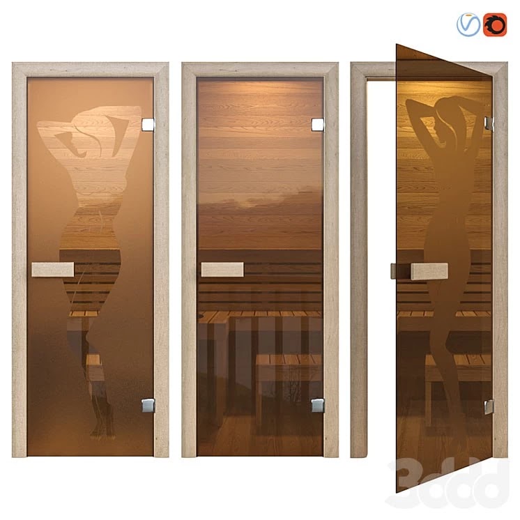 Door glass for a sauna of Sauna wood
