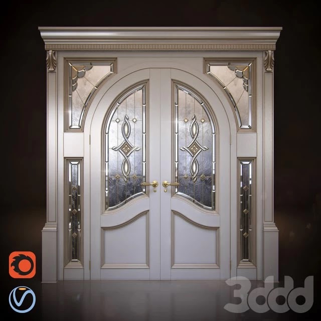 Classic doors - arch -glass