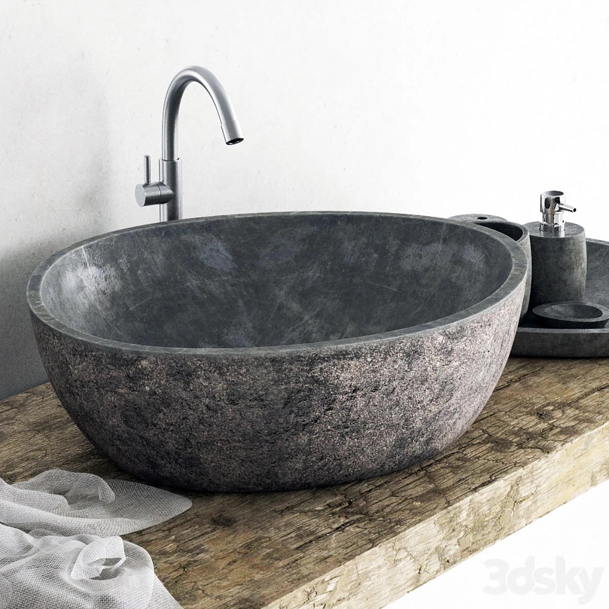 Stone washing bathroom