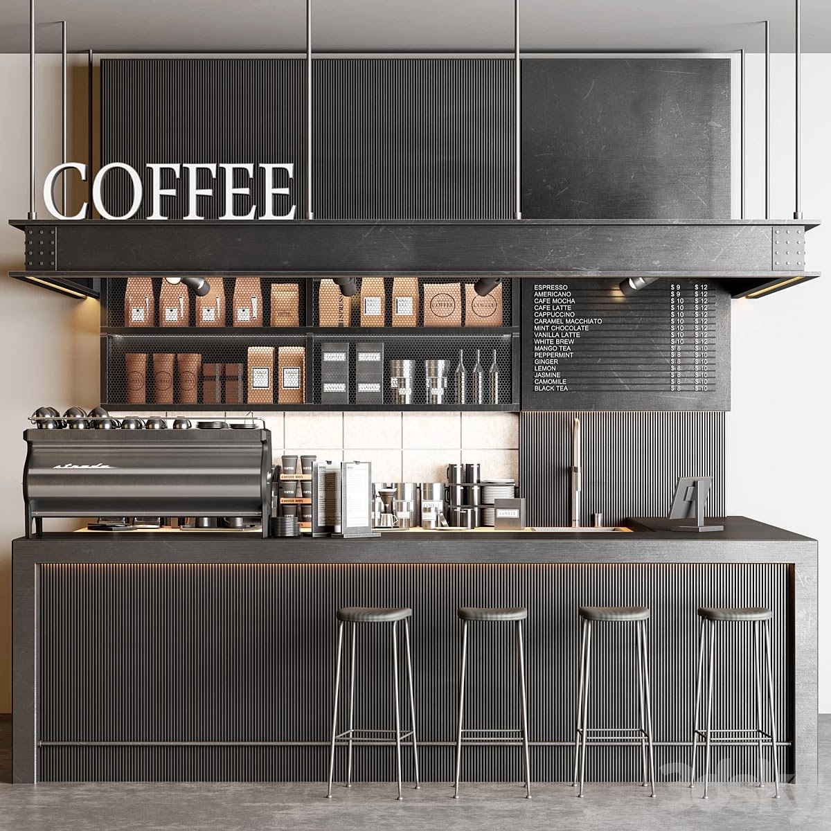 industrial coffee shop