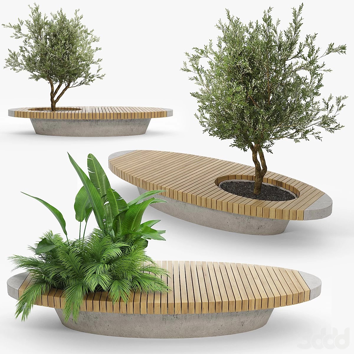 bench flowerbed