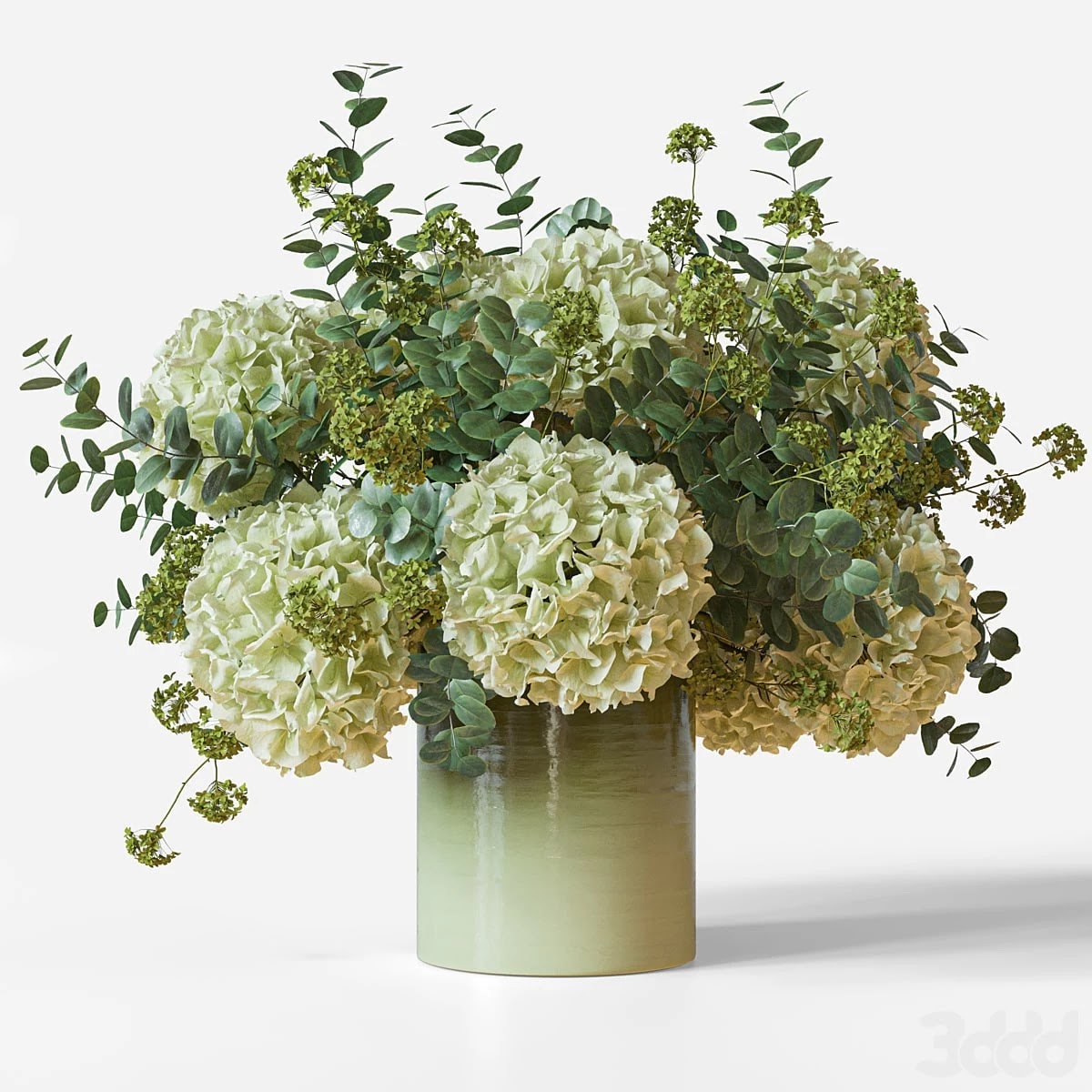 Flower Set 051 Green Hydrangea