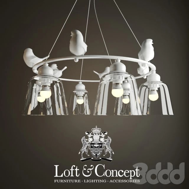 Hanging lamp provence bird chandelier