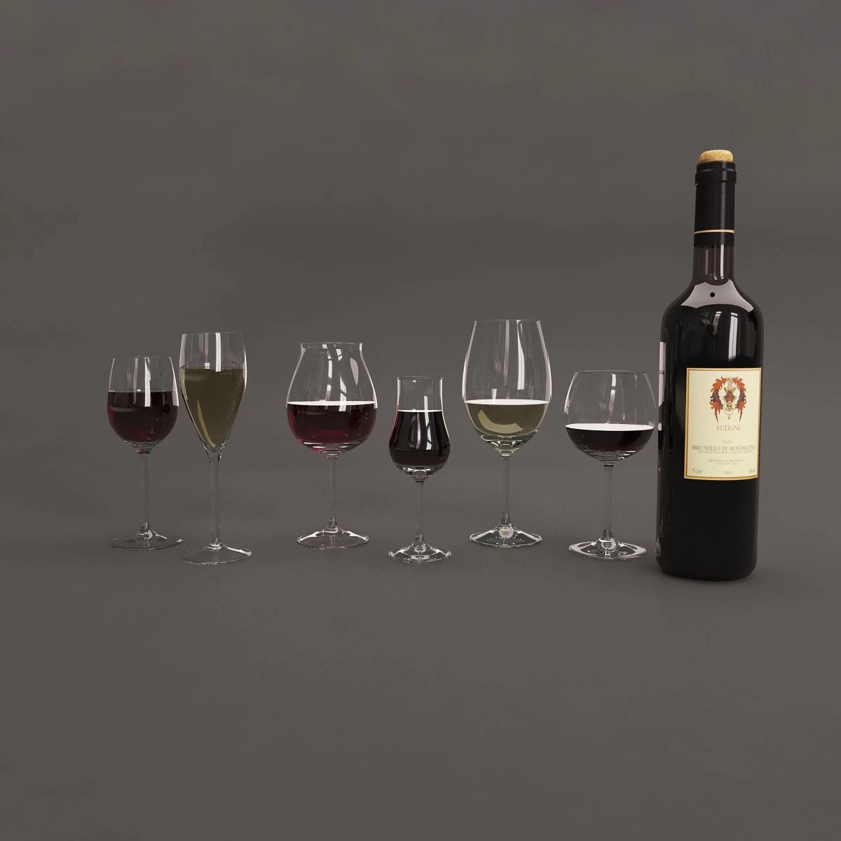 Bottle and glasses of wine