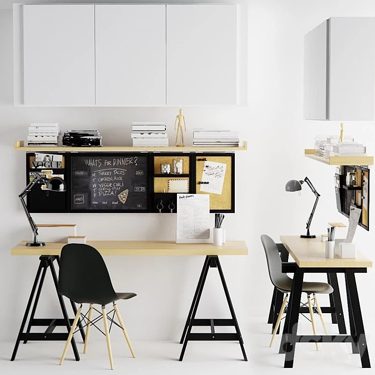 Work desk with decor