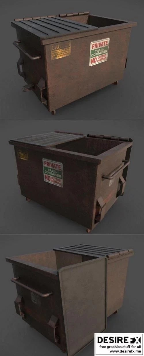 Large Metal Industrial Garbage Bin