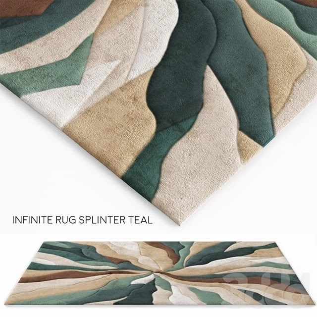 Infinite Splinter Teal Rug