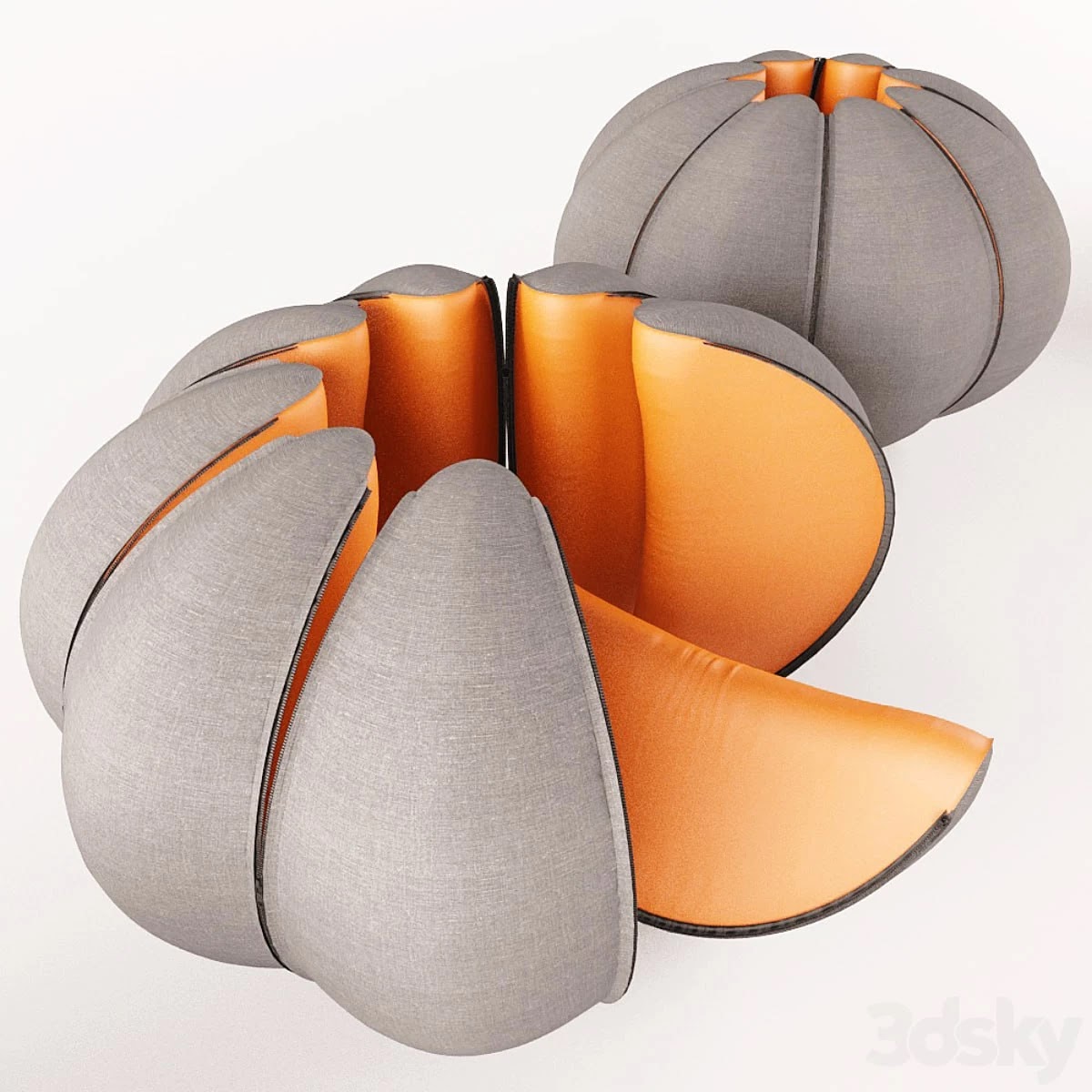pouf in the form of mandarin