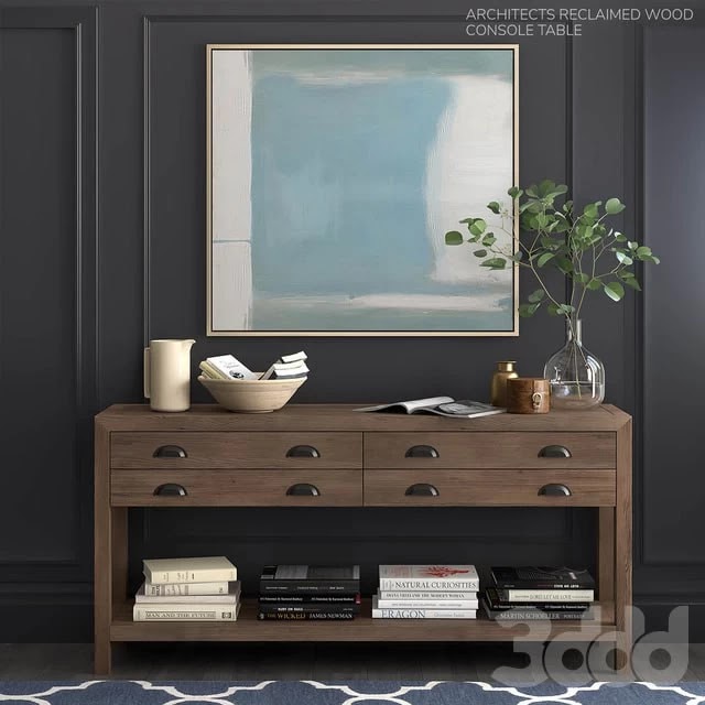 Pottery Barn set ARCHITECTS RECLAIMED WOOD CONSOLE TABLE