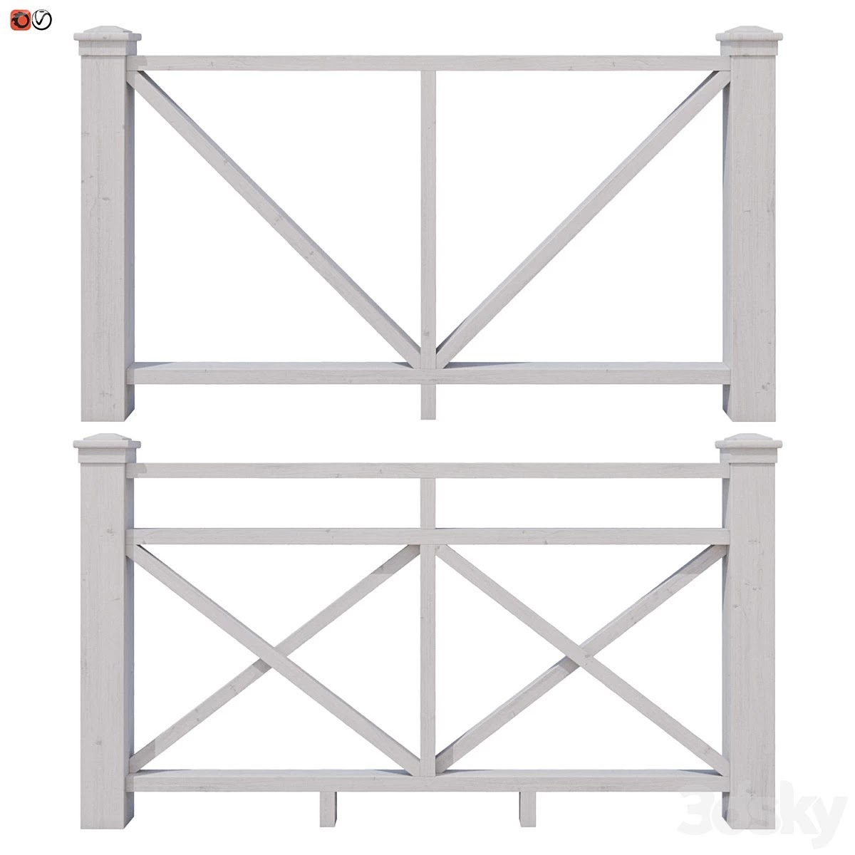 Set of handrails and terrace railing 6