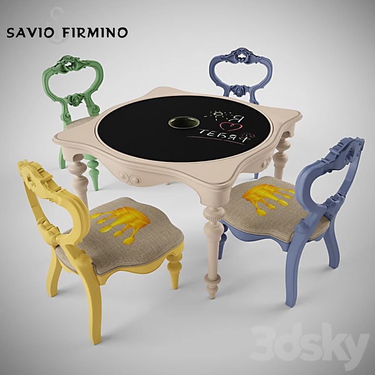 Children's table and chairs Savio Firmino