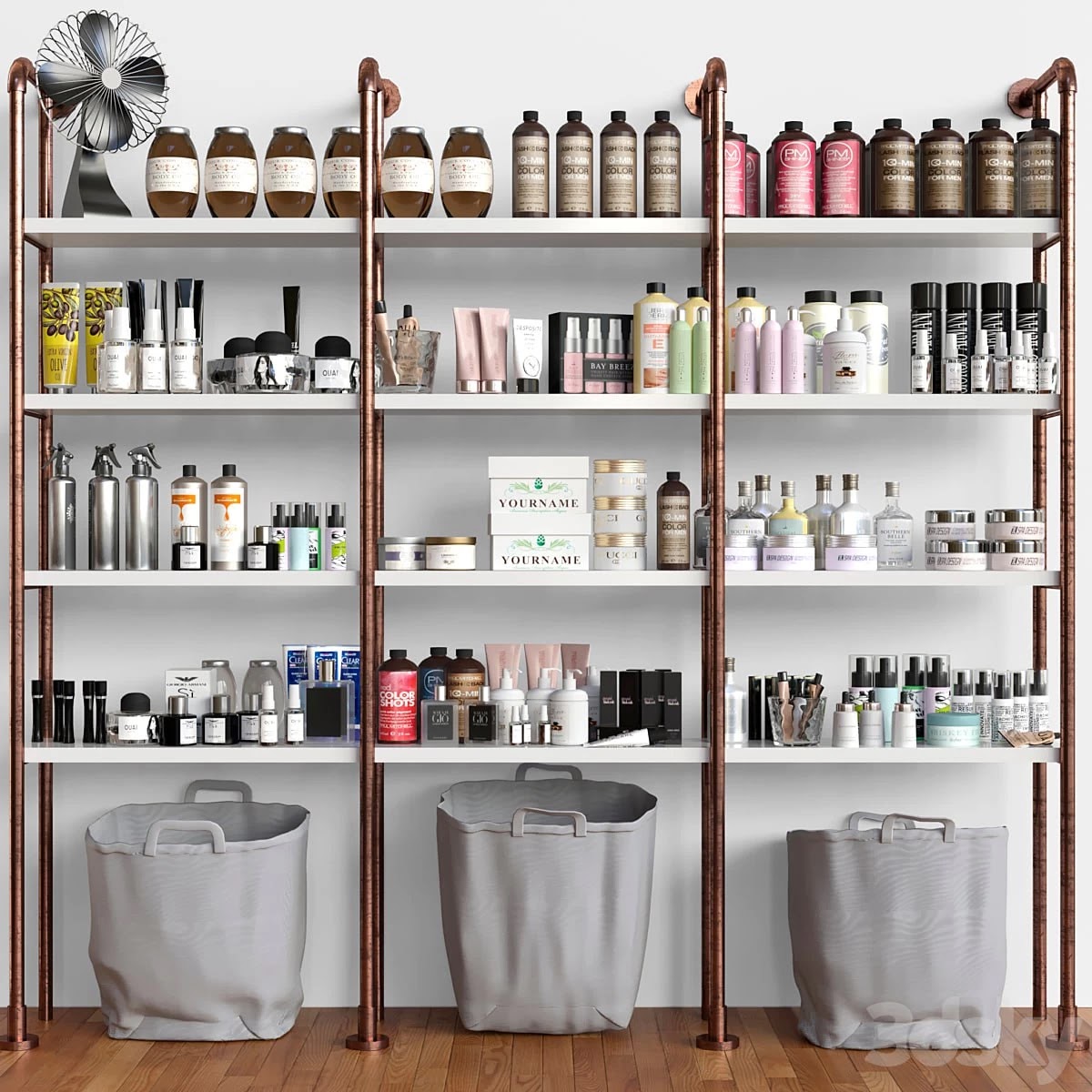 Rack with professional cosmetics for beauty salons 11