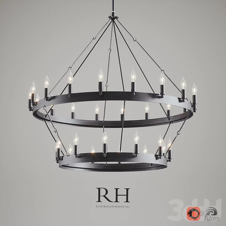 CAMINO VINTAGE CANDELABRA 2-TIER CHANDELIER
