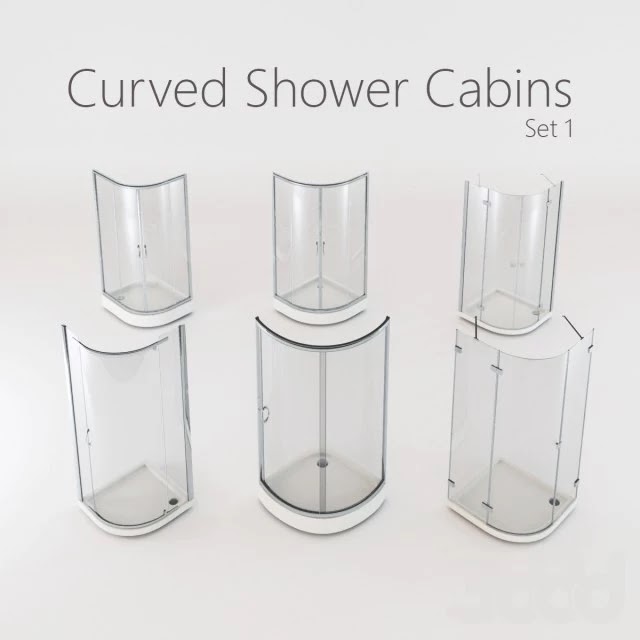 Curved Shower Cabins Set 1