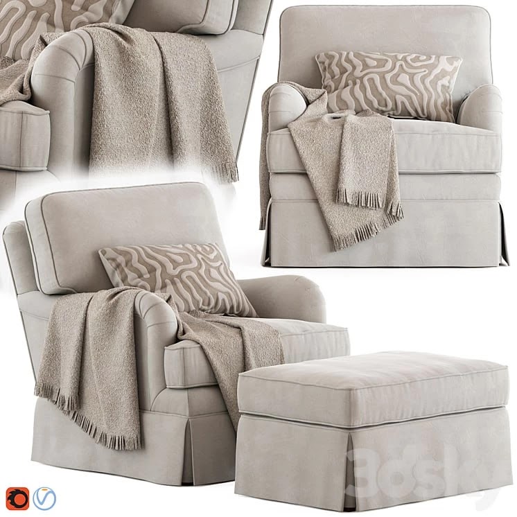 Ethan Allen Monica Armchair and Ottoman
