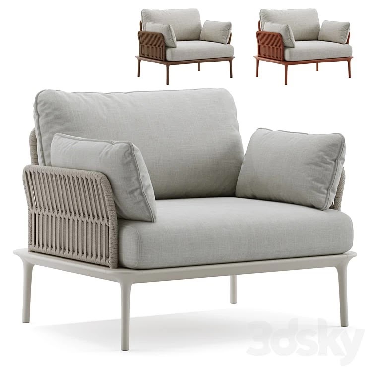 Outdoor Garden Woven Lounge Armchair Pedrali