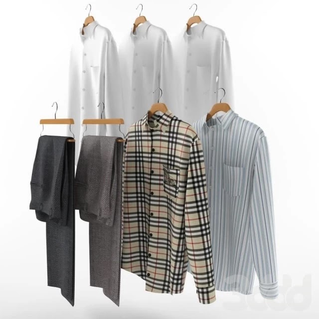 A set of men's clothes on hangers