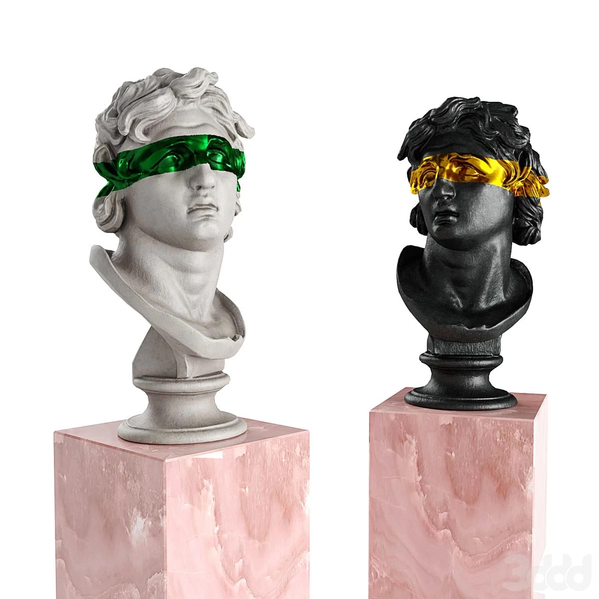 Triton bust stripe sculpture