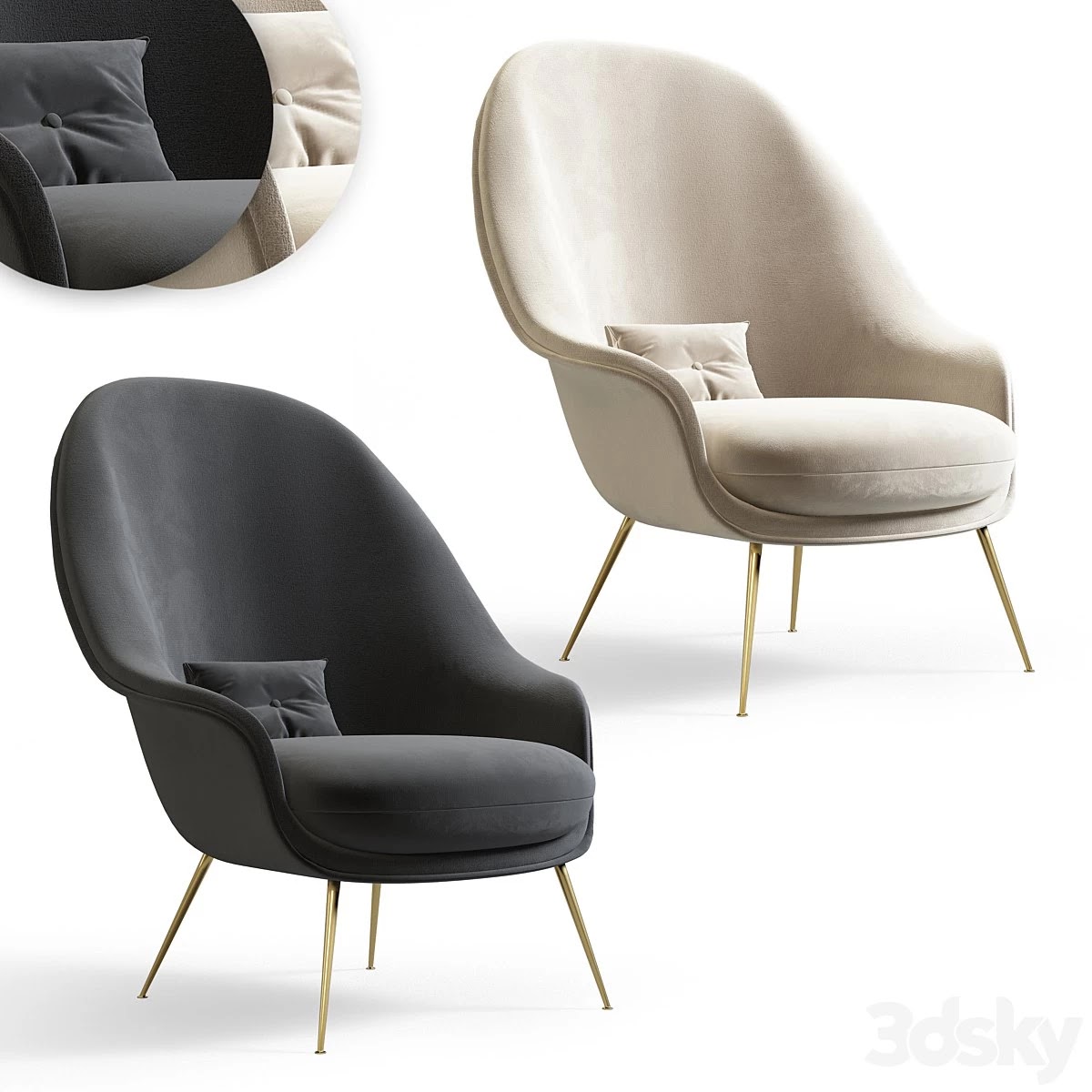 Bat Lounge Chair by Gubi