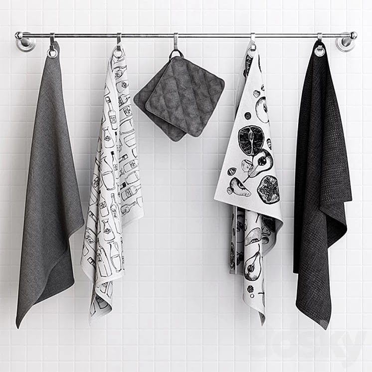 Zara Grey Towels on Hooks