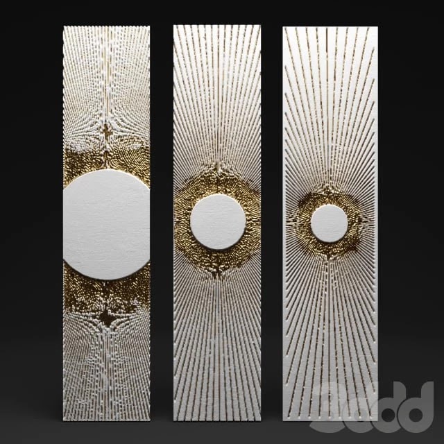 Decor for wall. Panel. 3D, picture, white, gold, luxury decor, wall decor