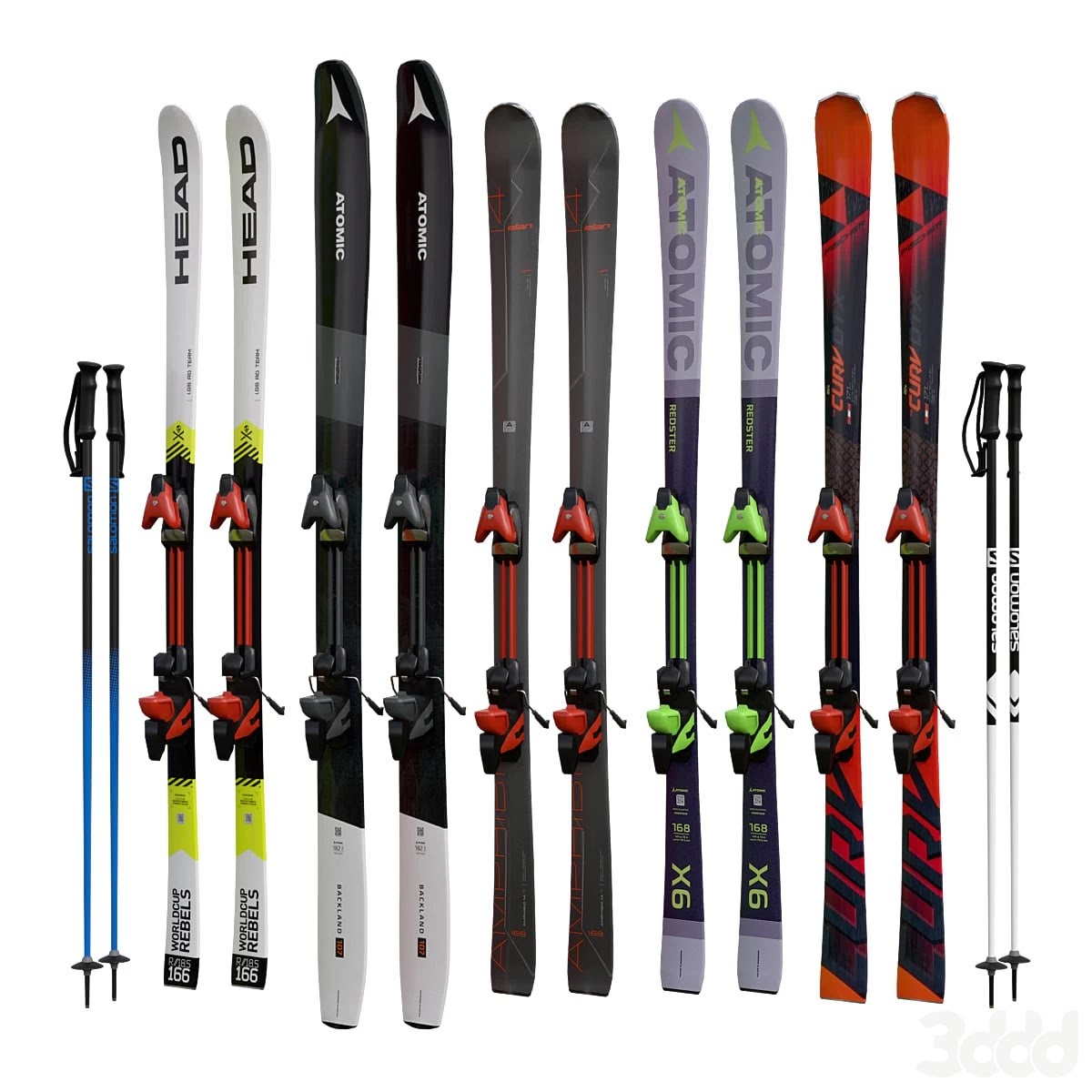 Alpine skis and sticks