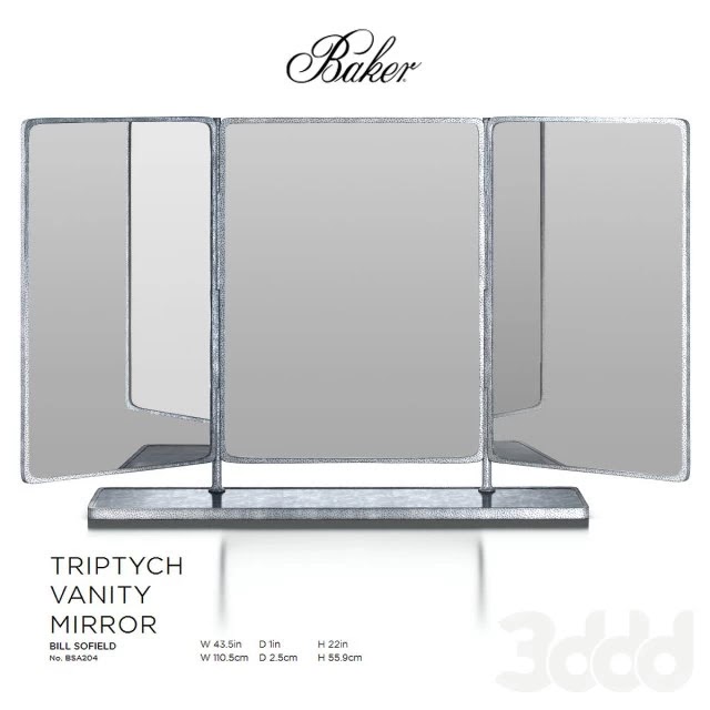 Triptych Vanity Mirror by Baker