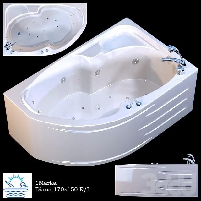 Bathroom asymmetric 1Marka Diana 170x105