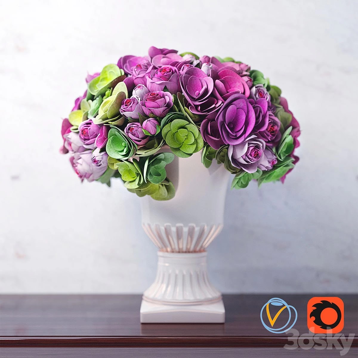 bouquet of hydrangea flowers and roses