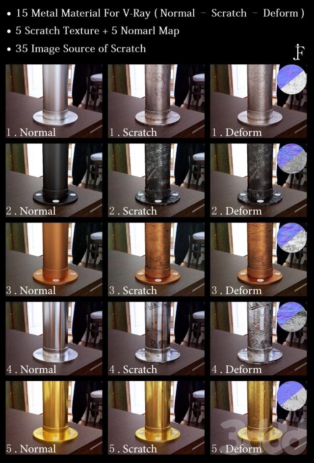 15 Metal Material For VRay