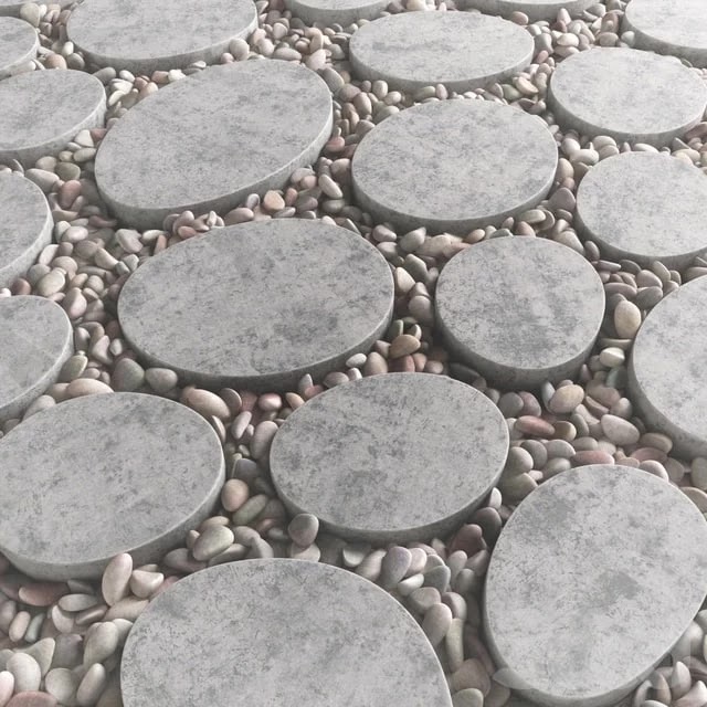 Tile square oval pebble n1