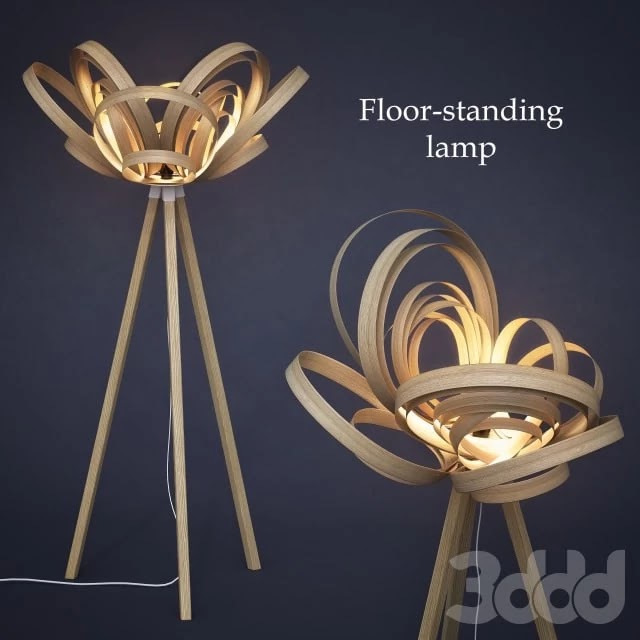Floor-standing lamp by Tom Raffield
