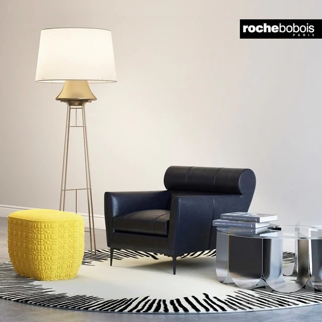 Roche bobois VIRGULE ARMCHAIR, PARIS SUNSET, TRILOGIE OTTOMAN